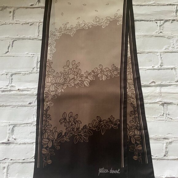 Vintage Brown & Beige Floral Pattern Scarf - Picture 3 of 5